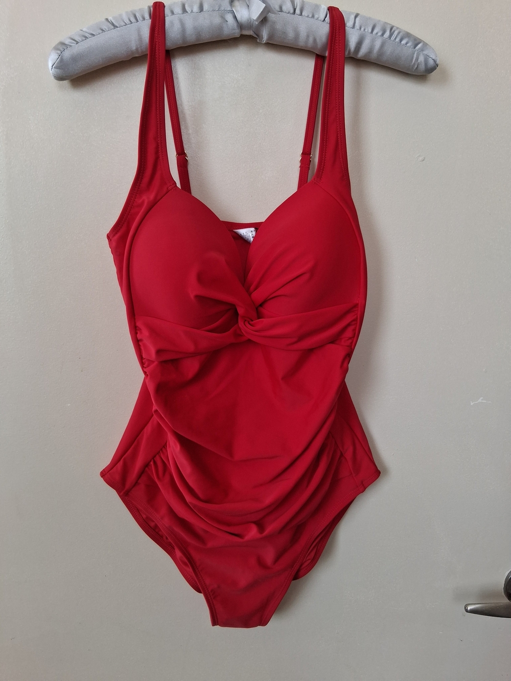 RELLECIGA Red Twist-Front One-Piece Swimsuit
